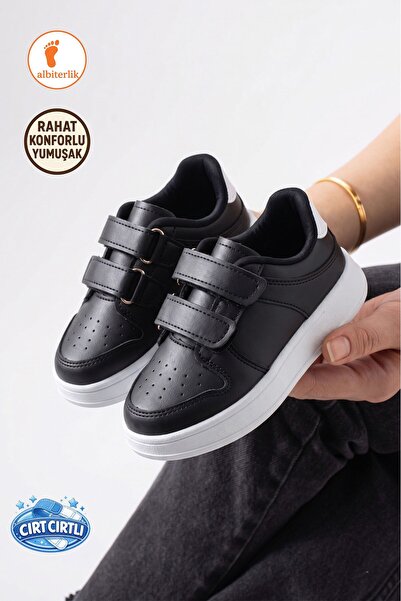 AlbiShoes Unisex Velcro Comfortable Sole Soft Daily School Girls Boys Sneaker...