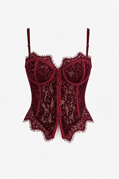 Özge Özgenç Lace-Up Buttoned Corset