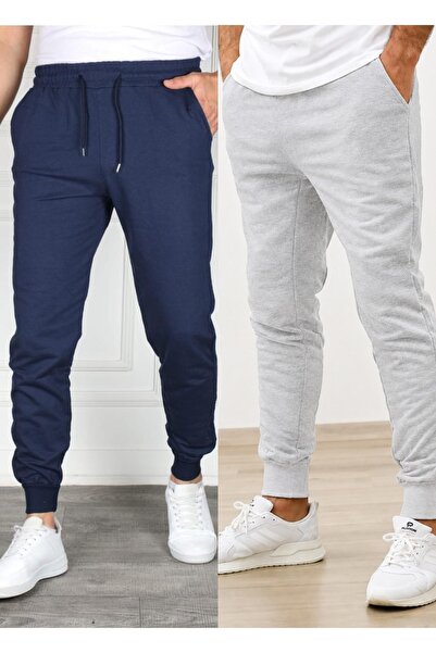 TORUK MAKTO Set of 2 Unisex Ribbed Leg Sweatpants Jogger Comfortable Fit Dail...