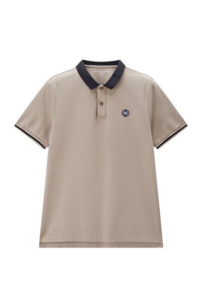 Giordano Men's Cotton Blend Pique Embroidered Polo