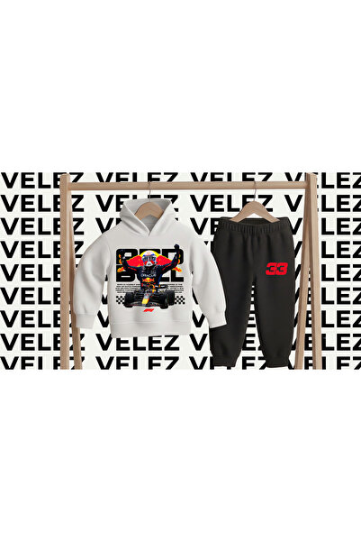 STİL-X Max Verstappen Printed 3 Threaded Yarn Hooded Children's Tracksuit Set