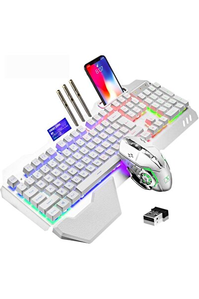 LexonElec لوحة مفاتيح وماوس لاسلكيان للألعاب، لوحة مفاتيح وماوس بإضاءة خلفية ...