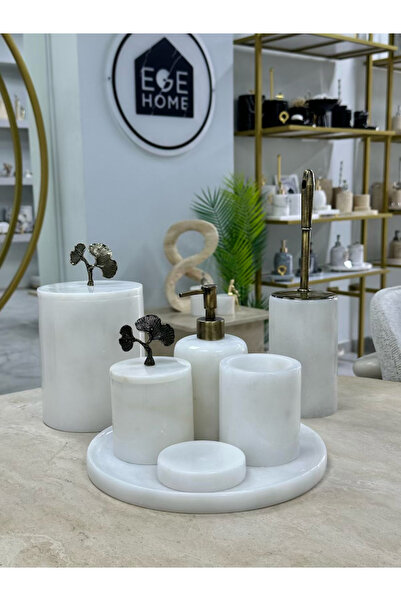 ege gross Decorative Natural White Marble 7 Piece Antique Bathroom Set