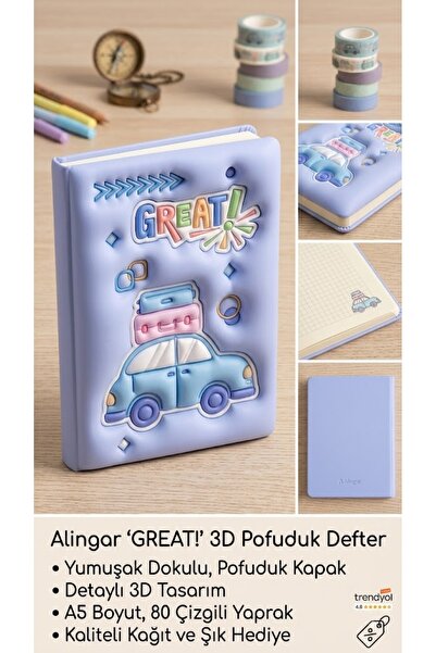İpek Arya 3D suvenir sa reljefnim sunđerom, dnevna knjiga sećanja 14 × 21 cm,...