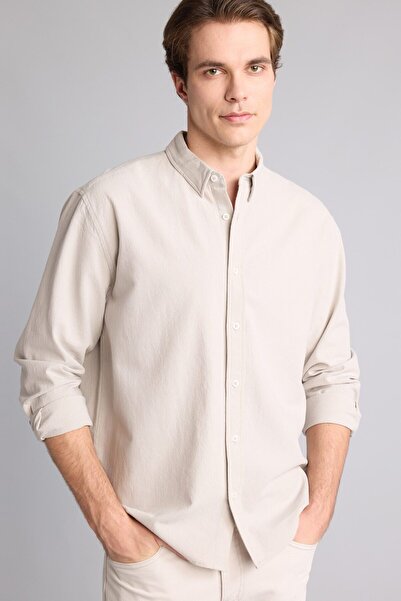 DeFacto Relax Fit Buttoned Collar Cotton Long Sleeve Shirt H4845Ax26Au