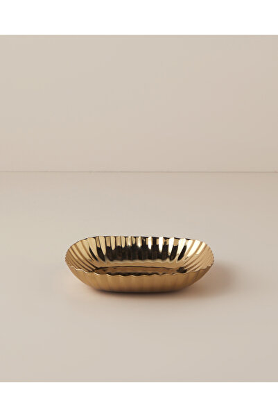 English Home Anissa Metal Dekoratif Tabak 15x17x3 cm Gold