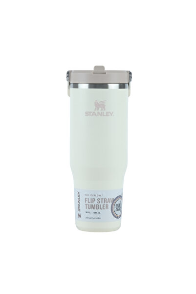 Stanley The Iceflow Flip Straw Thermos Cup with Straw 0.89 Lt Cream