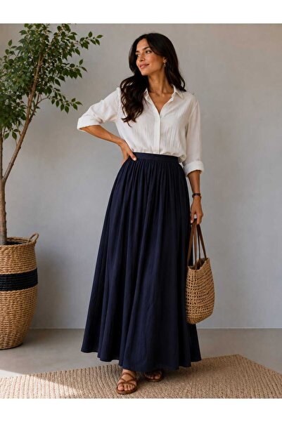 GİYİYORUM Women's High Waist Maxi Skirt