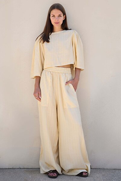 İKİKIZ Linen Blend Tie Blouse