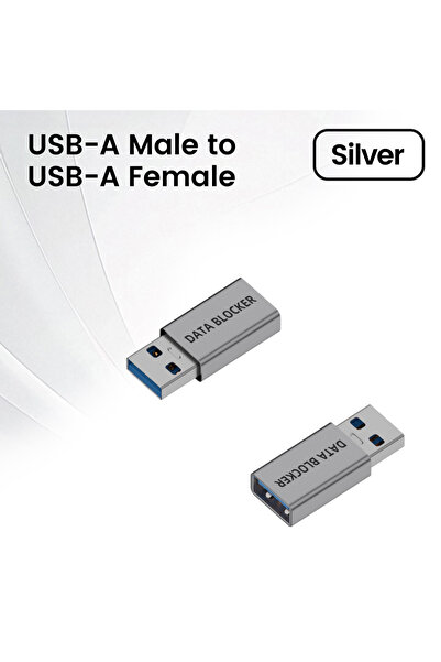 Choice10 A Male to A Silver USB Data Blocker USB Charging Adapter No Data Syn...