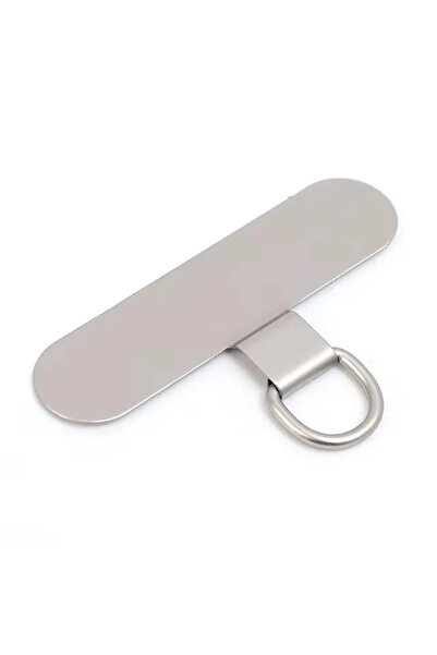 choice2 Silver Stainless Steel Cell Phone Tether Pads Metal Mobile Phone Lany...