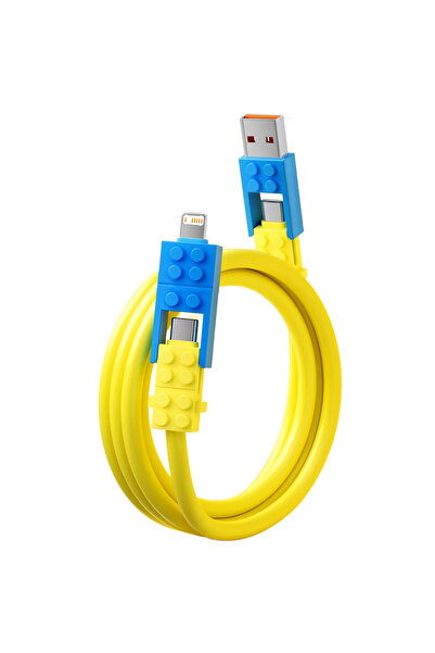 Choice Yellow 240W 4-in-1 Fast Charging Data Cable Type-C To Type-C Zinc Allo...