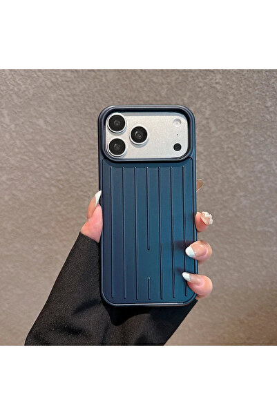 Choice86 iPhone17 Pro Blue Luxury Striped Luggage Texture Phone Case For IPho...