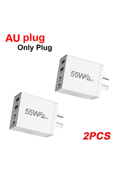 choice2 55W AU Plug--2PCS 55w 65w AU Plug Fast USB Charger Type C Charger for...