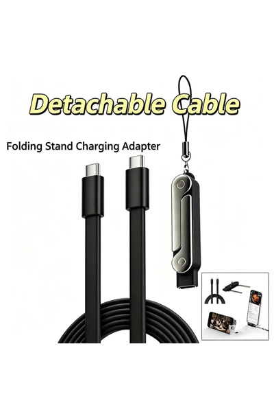 choice2 Blackwith1.5mcable 240W 2-in-1 USB C to Type C Fast Charging Foldable...