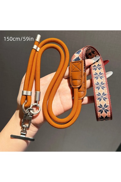 Choice5 Polyester / Nylon light brown Stylish Wide-Strap Phone Lanyard—Adjust...