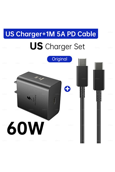 Choice7 SAMSUNG US and 1M Cable S26 Ultra Original 60W Charger PD Type C Adap...