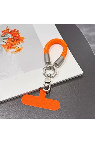Choice1 Orange Universal Keychain Lanyard Metal Keyring Pendant Anti-lost Sho...
