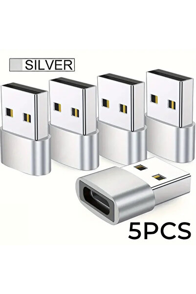 Choice3 5pcs Silvery 5pcs OTG USB to USB C Adapters Durable Metallic Build Un...