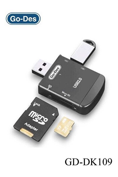 Go-Des GD-DK109 4 in 1 Multi-Function OTG Card Reader | USB - Micro USB, Type...