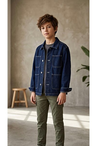 ADA YILDIZ KİDS Boy's Oversize Denim Shirt 9/14 Years