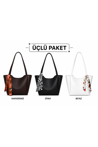 Judour Bags Kadın Fularlı Fermuarlı Kapamalı Shopper El Ve Omuz Çantası