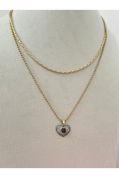 mibrillo Well necklace and eye pendant double necklace set