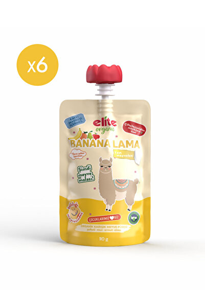 Elite Naturel 6'lı Banana Lama Organik Karışık Meyve Püresi 110 Gr
