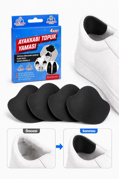 Telvesse 4lü Yapışkanlı Ayakkabı Topuk Yaması Kesilebilir Suni Deri Ayakkabı ...