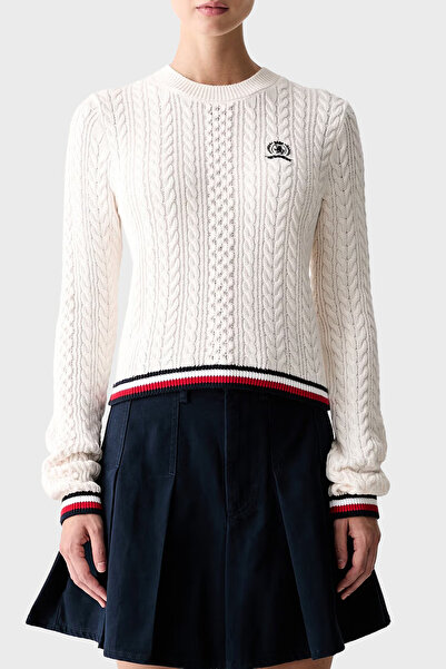 Tommy Jeans Bisiklet Yaka Saç Örgü Kazak Kadın KAZAK DW0DW22933 YBH