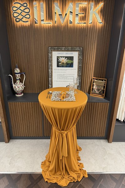 ilmek Dertsiz Tied Bistro Tablecloth - Wedding Event Organization Hotel Restaurant Cocktail Table Cover