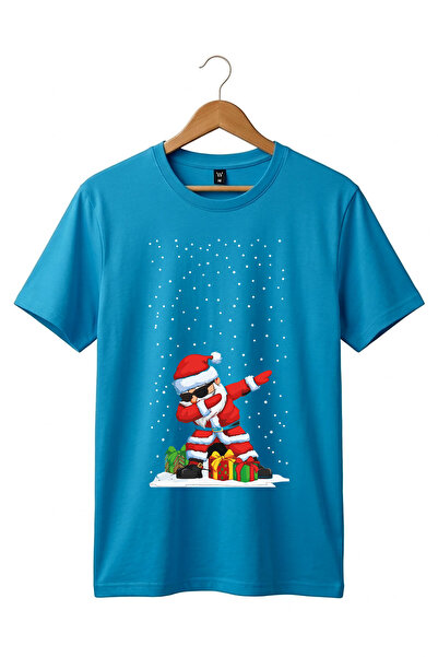 The Baski New Year's Santa Claus Cool Design Printed 100% Cotton Crew Neck Pr...