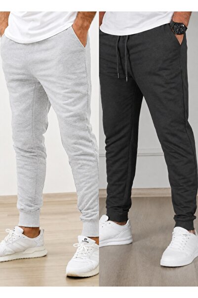 TORUK MAKTO Set de 2 pantaloni de trening unisex cu tiv cu nervuri Jogger, cu...