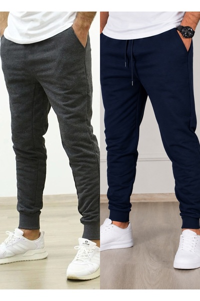 TORUK MAKTO Set de 2 pantaloni de trening unisex cu tiv cu nervuri Jogger, cu...