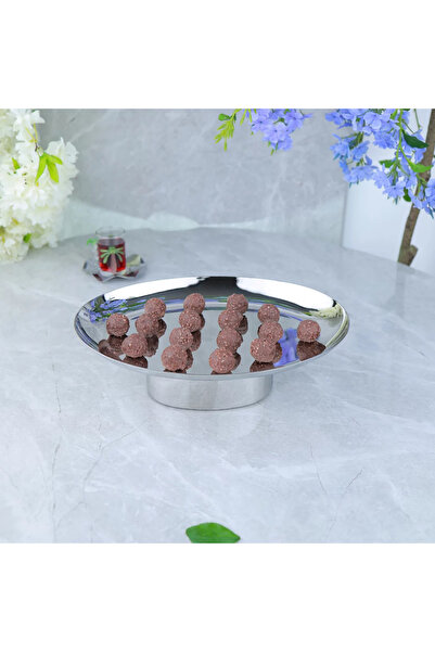 Al Hadaya Mall Elegant Oval Stainless Steel Serving Dish - Silver - 36x26x11 cm