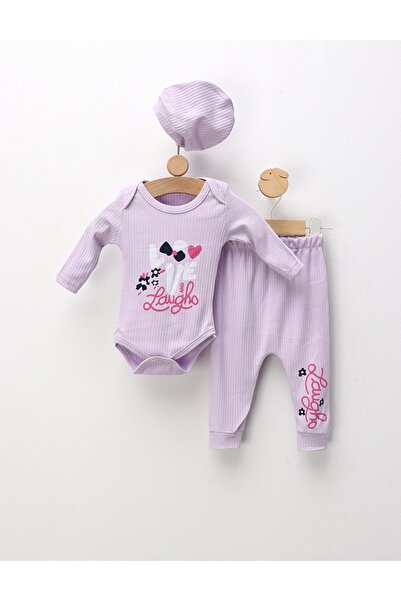 MiniKids Costumas 3 piese Love and Laugh, mov