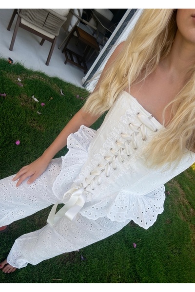 SARA Clothessy Tasarım Vintage Brode Fisto korse