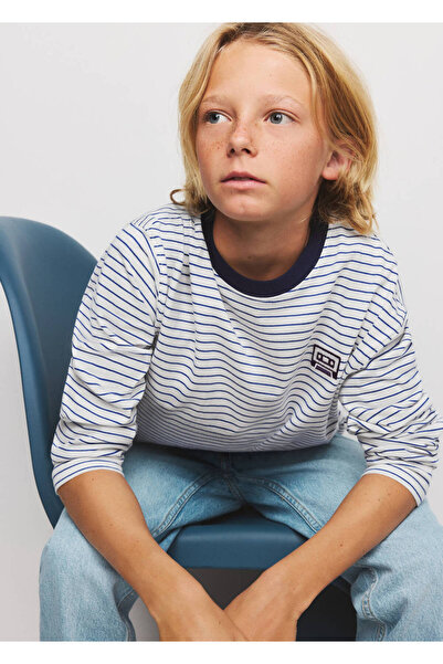 MANGO Kids Çizgili oversize tişört