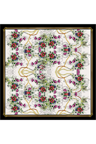 Pierre Cardin White 90X90 Silk Twill Scarf
