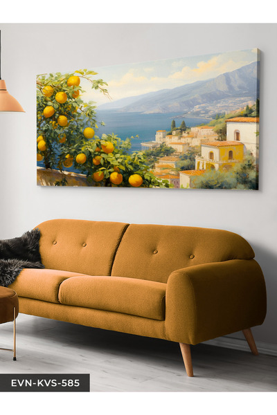 Evinemoda Lemon Tree and Sea One Piece Canvas - Canvas Painting
