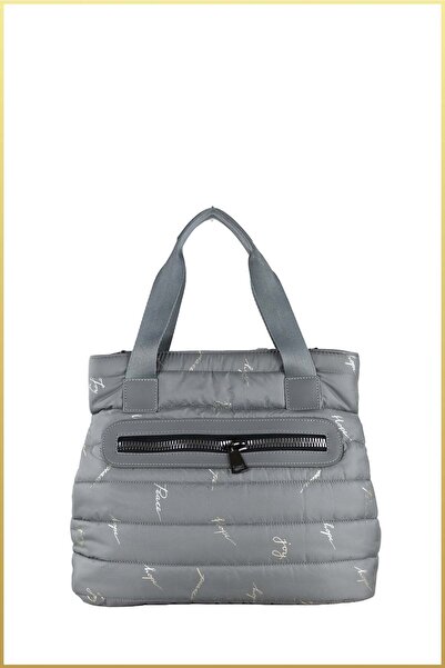 birizmoda Mely Parachute Fabric Large Size Hand and Shoulder Bag with Writing...