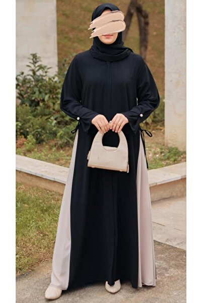 Sahra Vera Siyah Yandan Garnili Ferace 5118