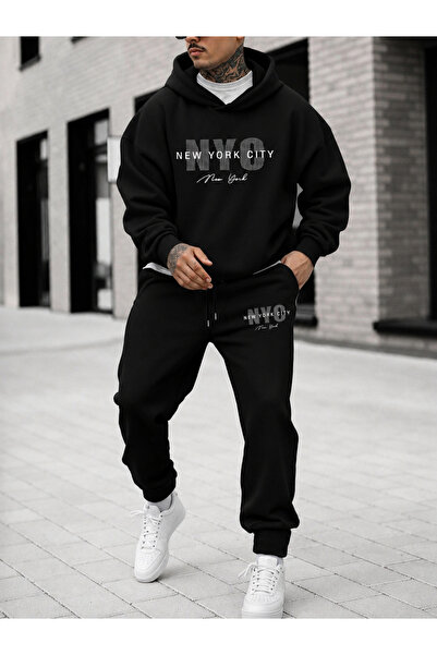 PAVRO Sweatshirt Tracksuit Set Oversize Shaped Comfortable Fit Quality Fabric...