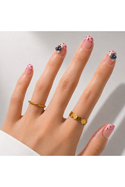 Takma Takma Takma Tırnak Nail Art Pembe Kısa Balerin S Beden 15'li El Yapımı ...