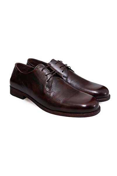 FRANCO CALVANI Brown Lace-Up Genuine Leather Men's Shoes