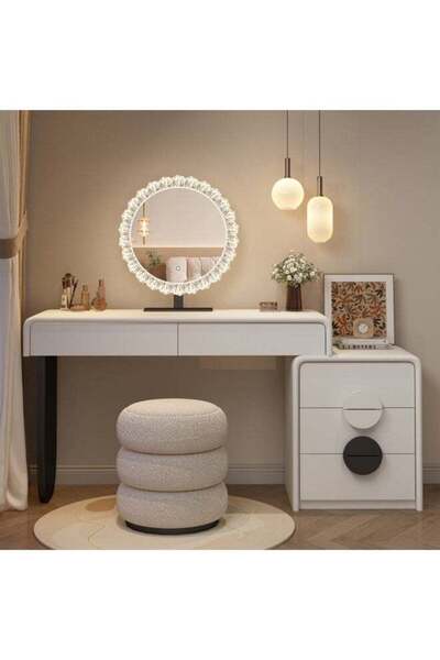 NKX Modern Smart Dressing Table with LED Mirror – Stylish Vanity for Bedroom ...