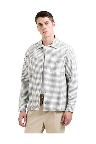 French Connection Men Houndstooth Button Through Jacket
