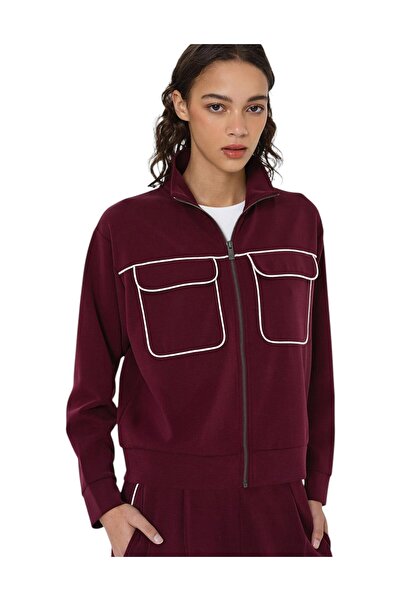 French Connection Women Wren Jersey Zip Up Long Sleeve Sweatshirt