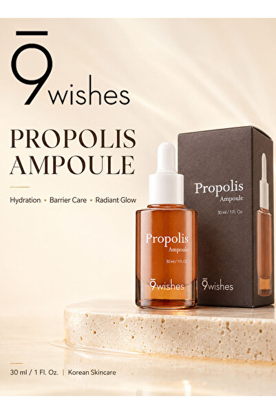 9WISHES Propolis Ampoule 30ml with Propolis Extract 16,200 ppm, Niacinamide, ...