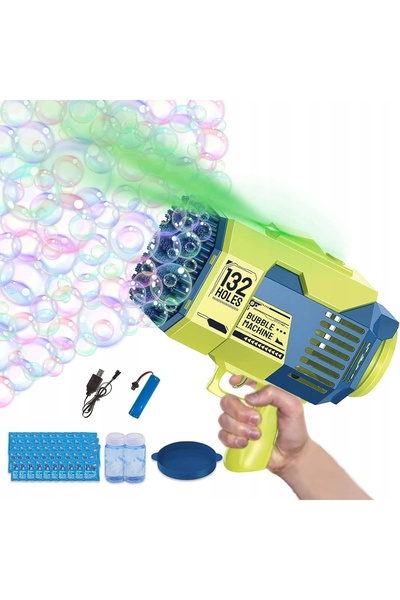 Toys Pistol de bule de săpun MEGA, lansator de bule, aparat luminos
